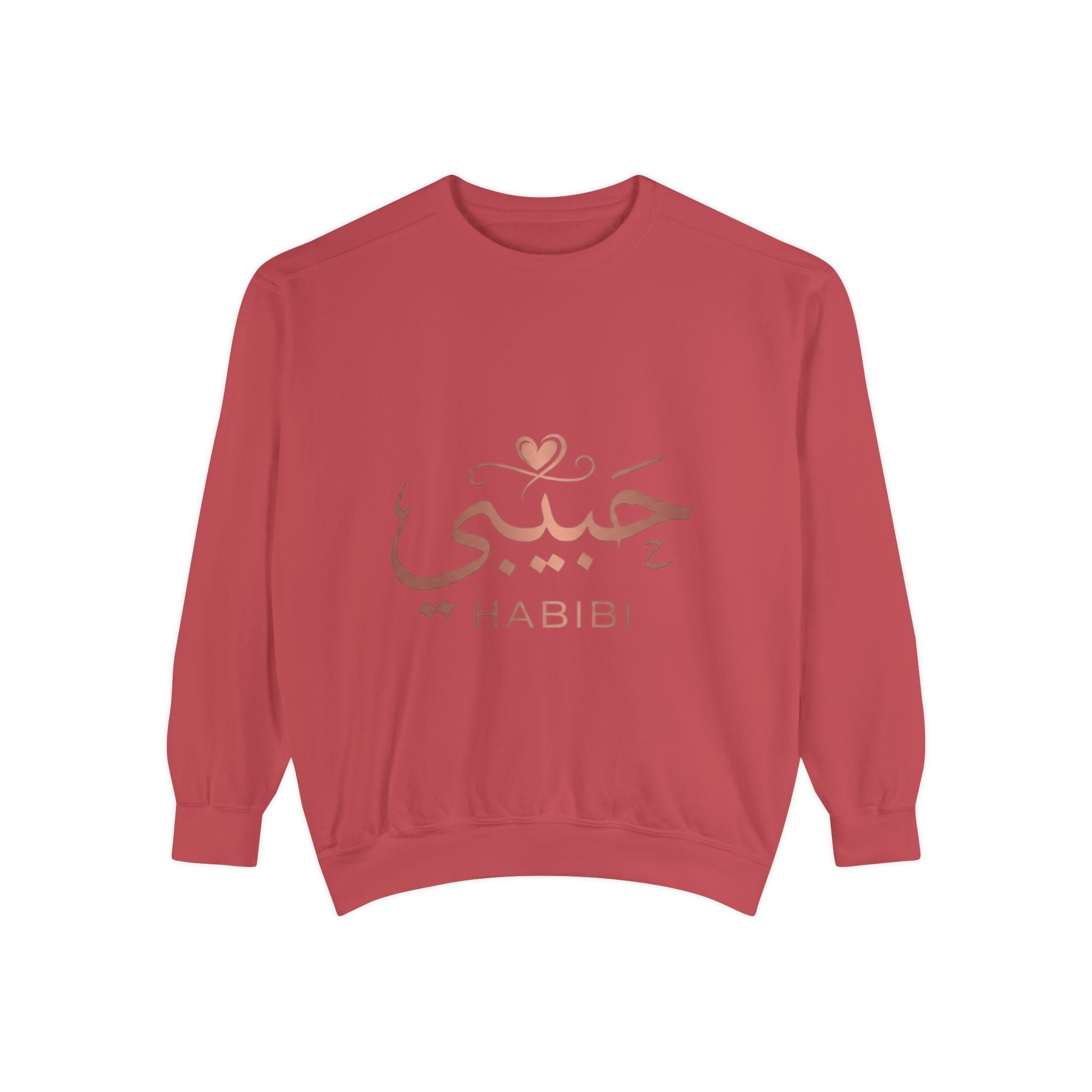 Habibi Sweatshirt — Arabic 'حبيبي' Rose Gold Graphic Crewneck