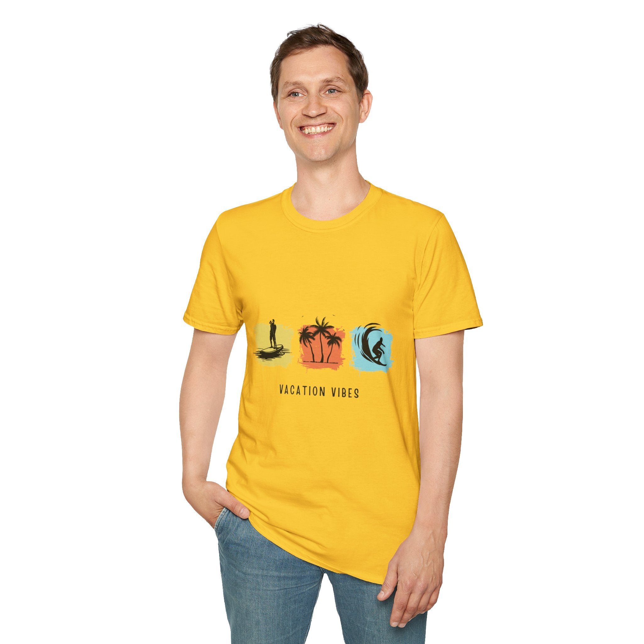 Vacation Vibes T-Shirt — Beach Surf Palm Tree Graphic Tee