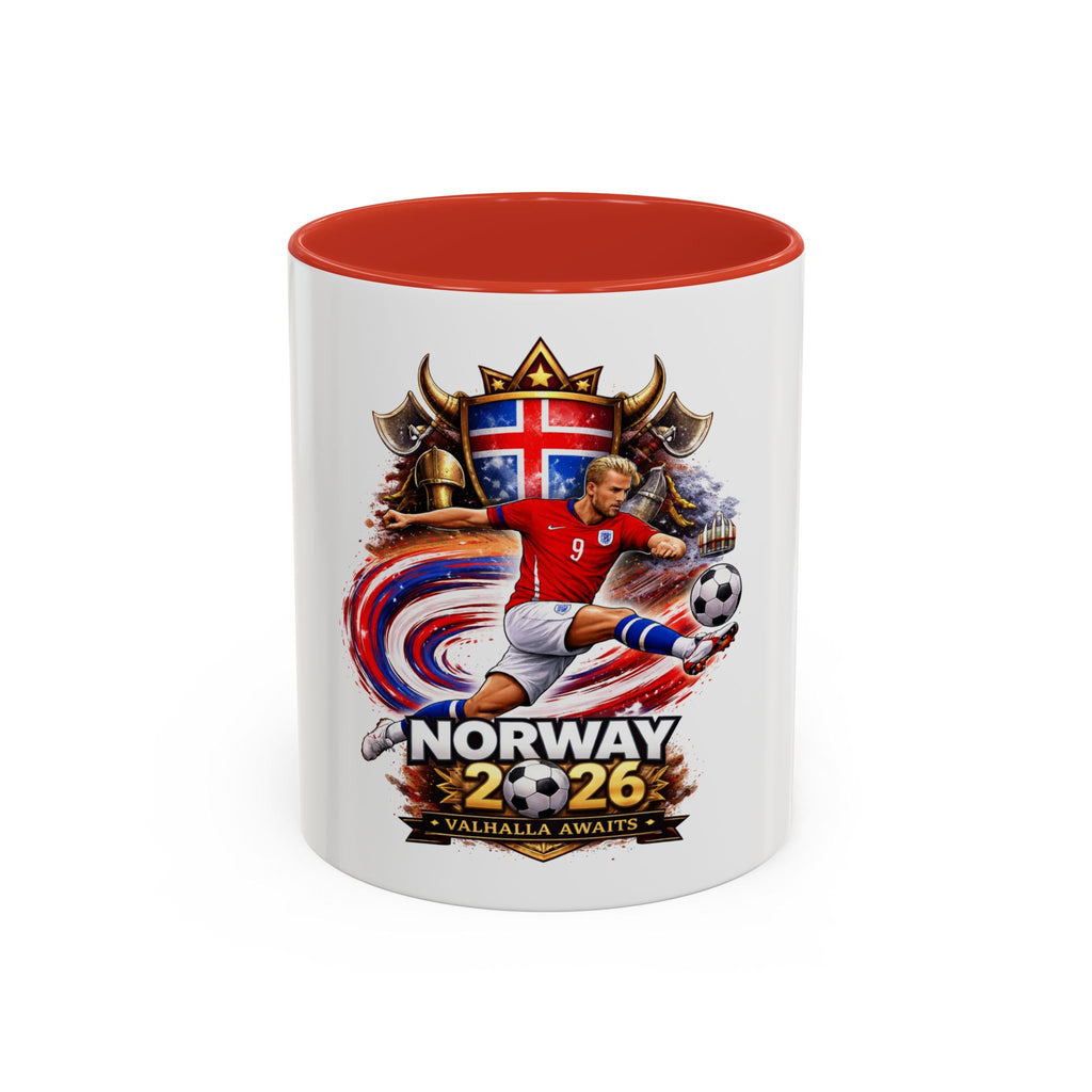 Norway 2026 Soccer Mug – Valhalla Awaits Football Fan Coffee Cup