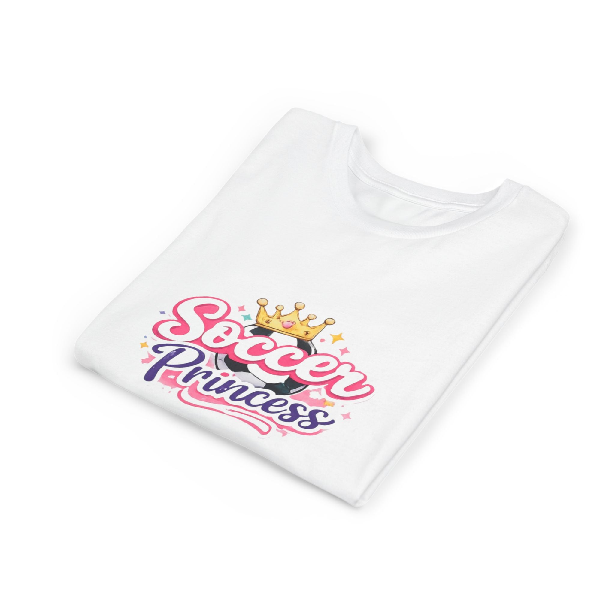 Youth Soccer Princess Tee – Cute Crowned Soccer Player Shirt for Girls