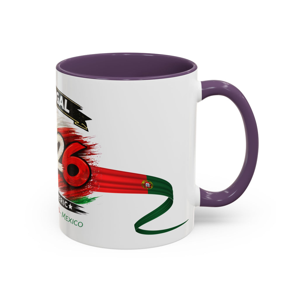 Portugal 2026 Soccer Cup Accent Coffee Mug — USA England Mexico Host Nations