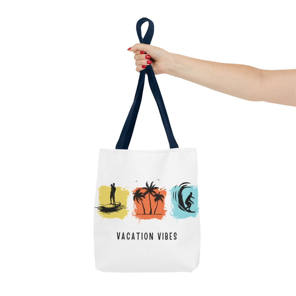 Vacation Vibes Tote Bag — Beach Palm Surf Graphic Tote