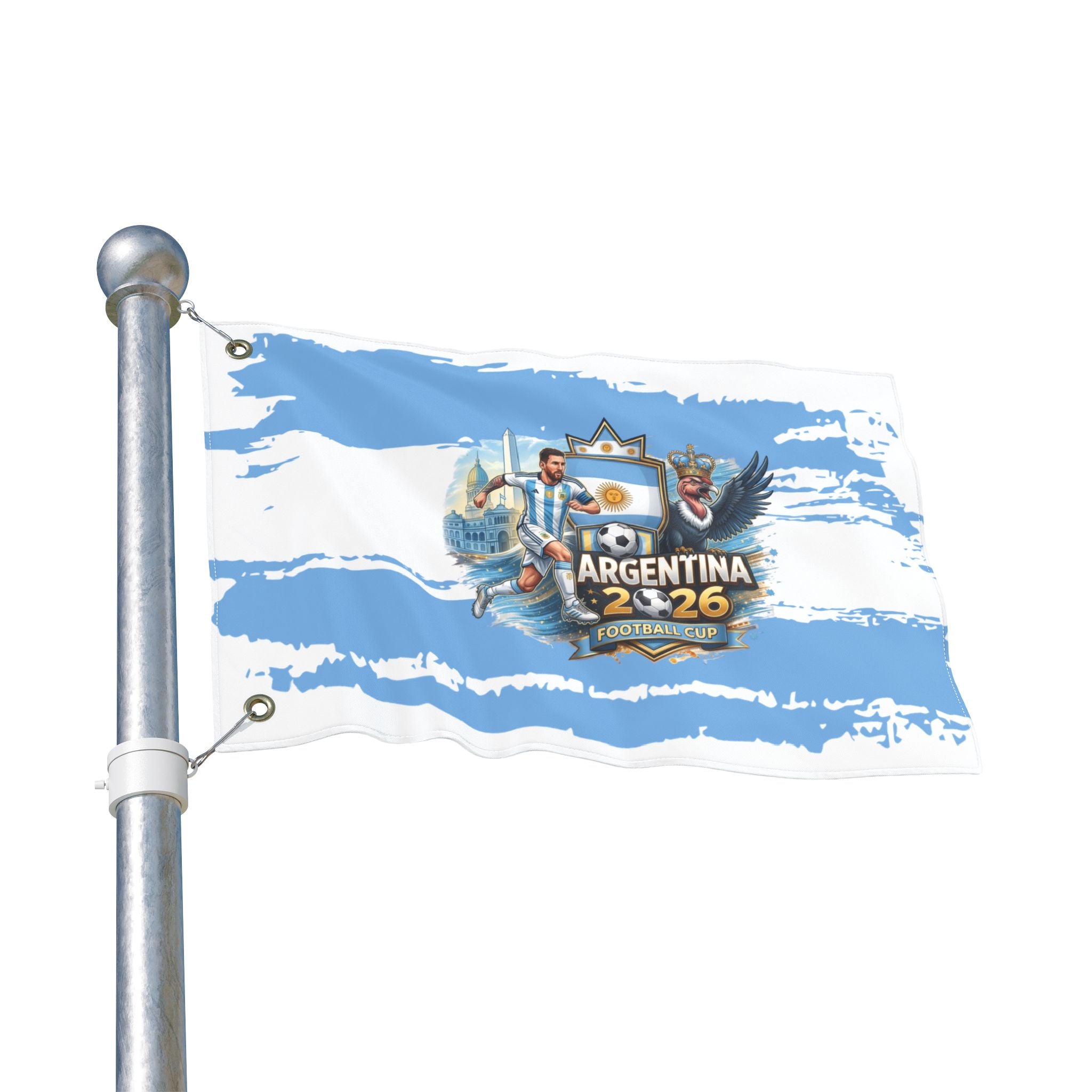 Argentina 2026 Football Flag — Double-Sided Cup Fan Banner