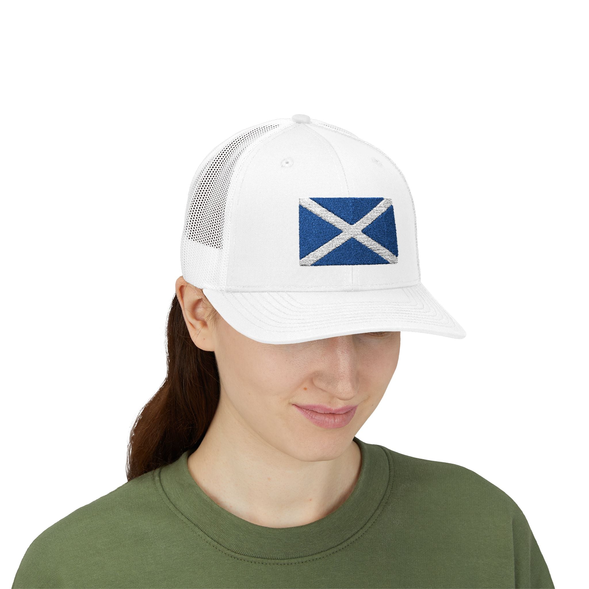 Scotland Flag Snapback Trucker Cap – Distressed Saltire Embroidered Patch