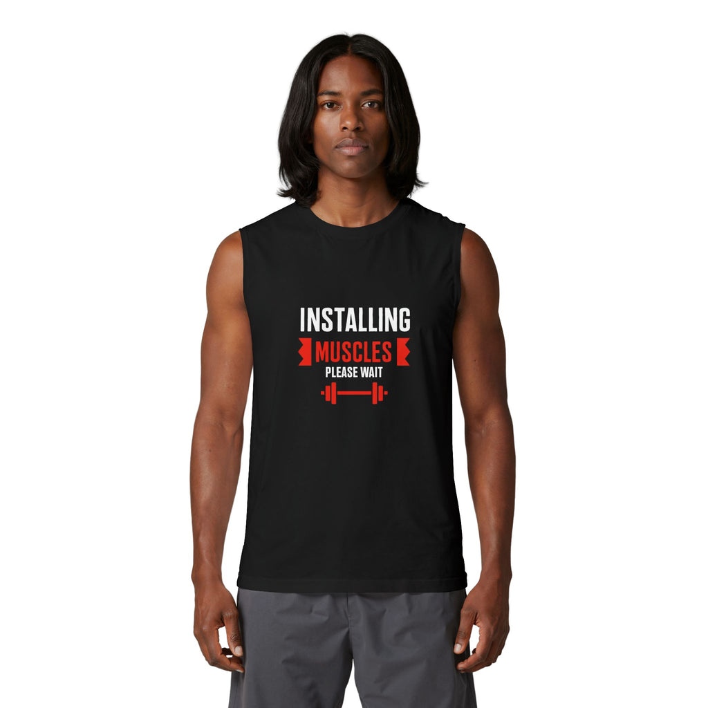Installing Muscles Tank Top — Funny Gym Workout Muscle Tank