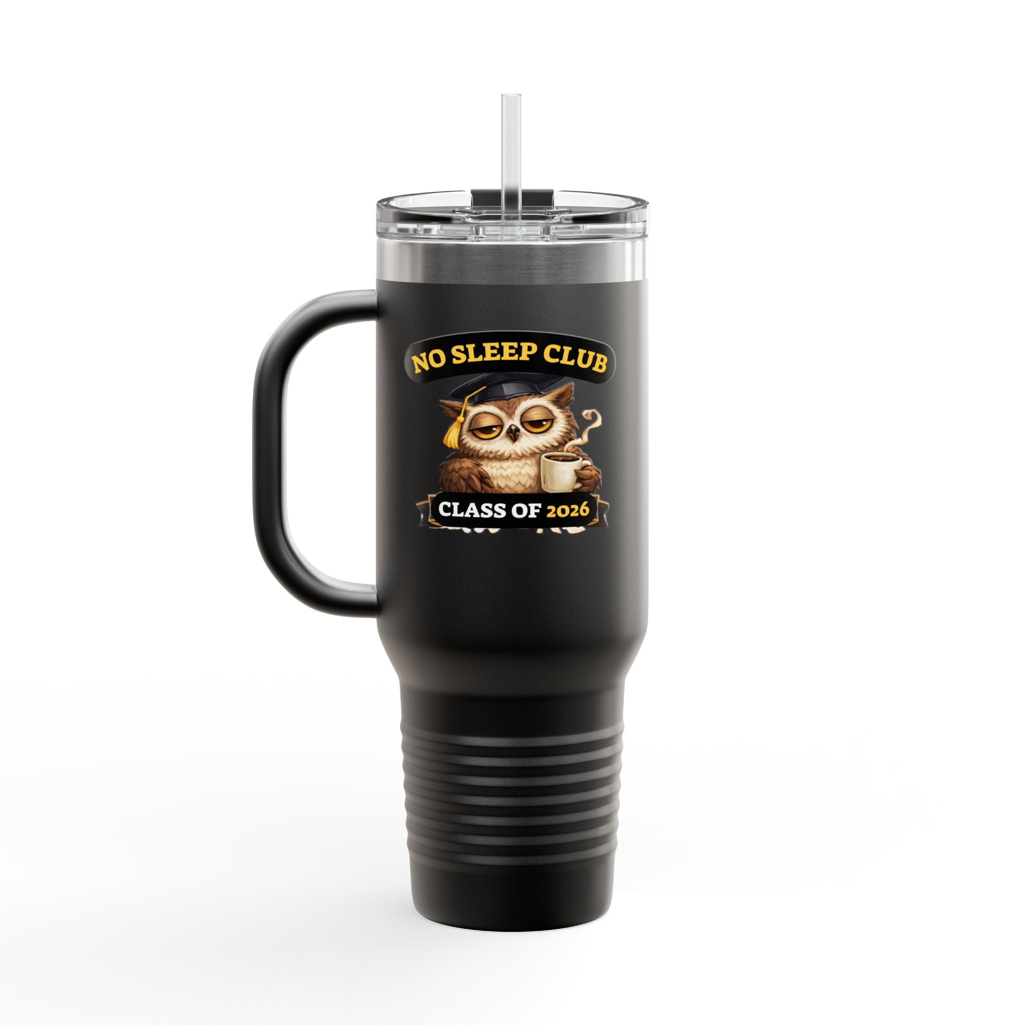 40oz Insulated Travel Mug – "No Sleep Club" Class of 2026 Graduation Tumbler