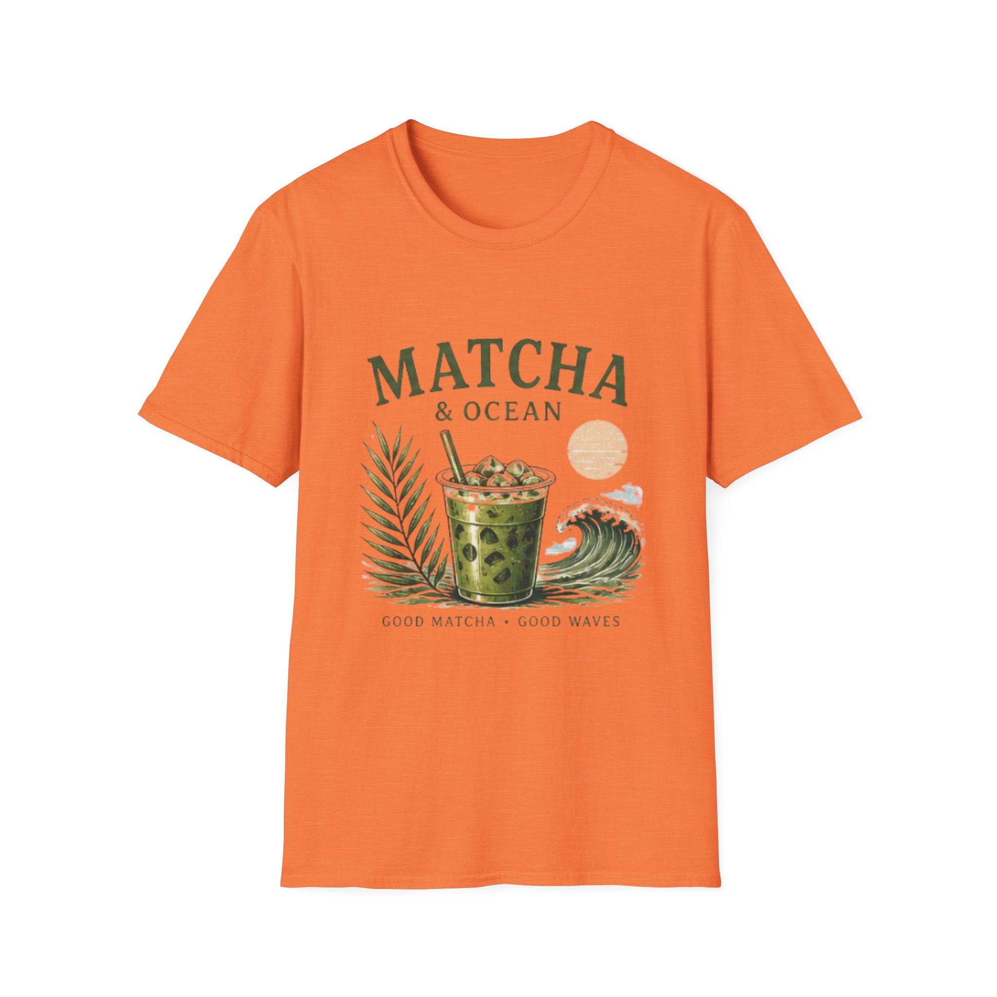 Matcha & Ocean Graphic unisex T-Shirt — Matcha Lovers Tropical Vibe Tee