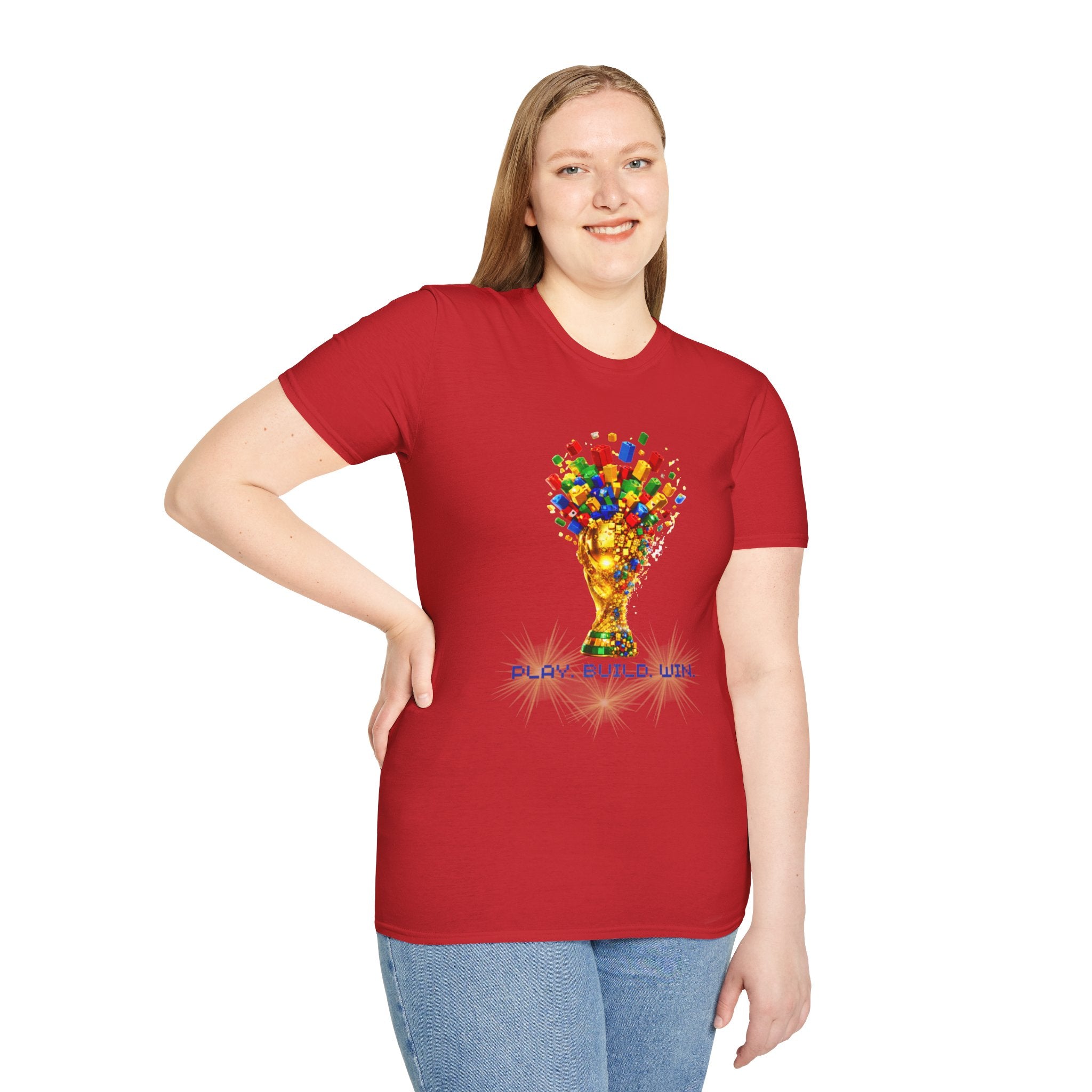 T-Shirt — Play. Build. Win. LEGO Trophy Graphic Tee
