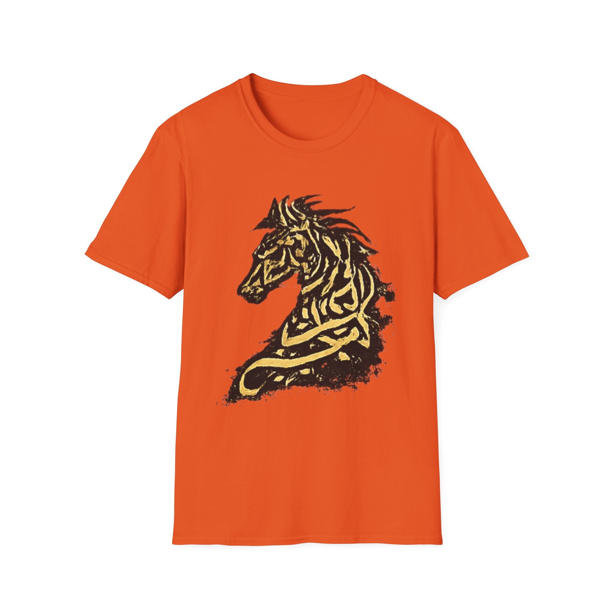 Tribal Gold Horse T-Shirt — Stylized Celtic Stallion Tee