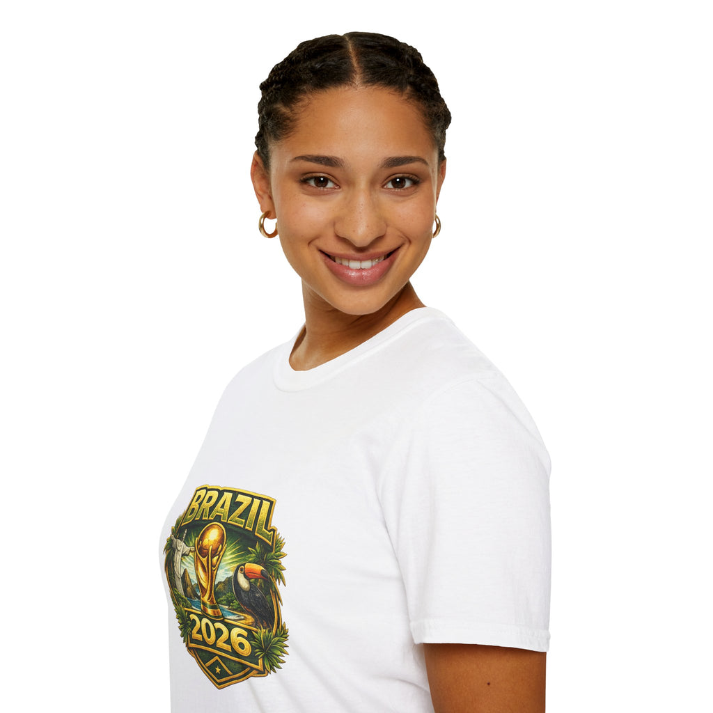 Brazil 2026 Cup T-Shirt – Soccer Trophy & Flag Fan Tee