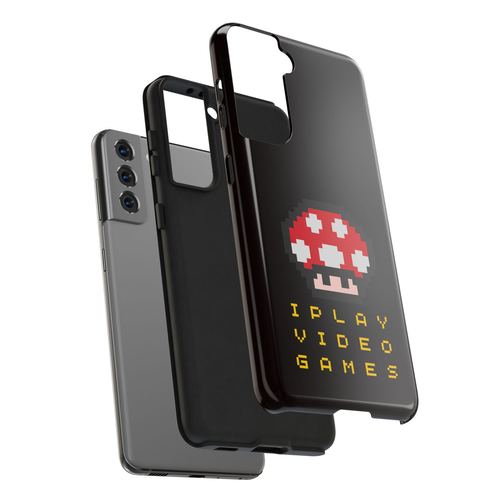 I Play Video Games Pixel Mushroom Phone Case — Tough Protective Gamer Case