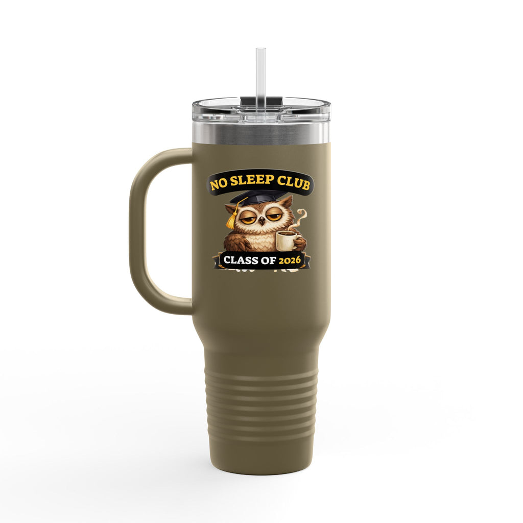40oz Insulated Travel Mug – "No Sleep Club" Class of 2026 Graduation Tumbler