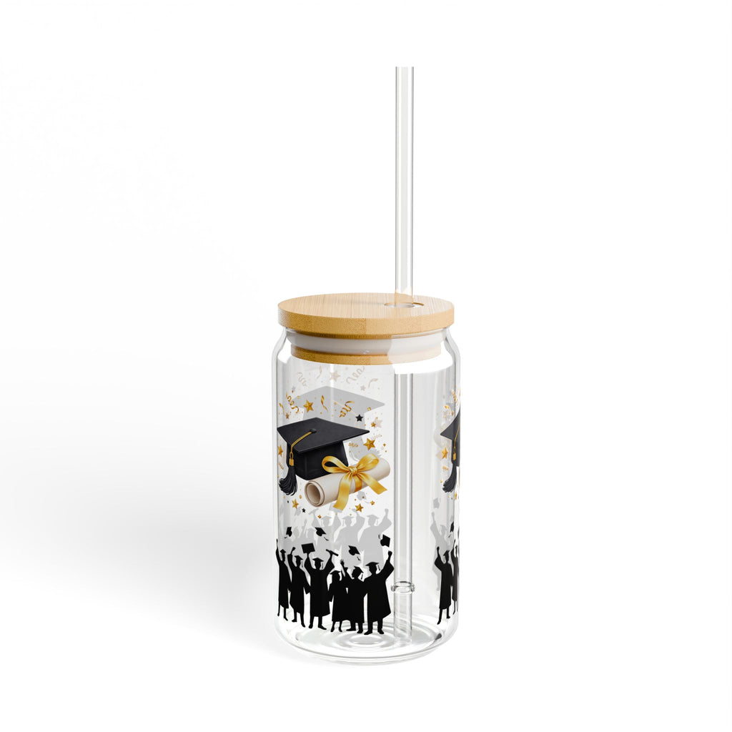 Graduation Cheers Sipper Glass - 16oz Graduation Cap & Diploma Party Tumbler