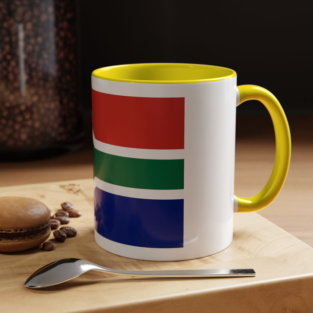 South Africa Flag Accent Coffee Mug — 11/15oz Patriotic Ceramic Cup