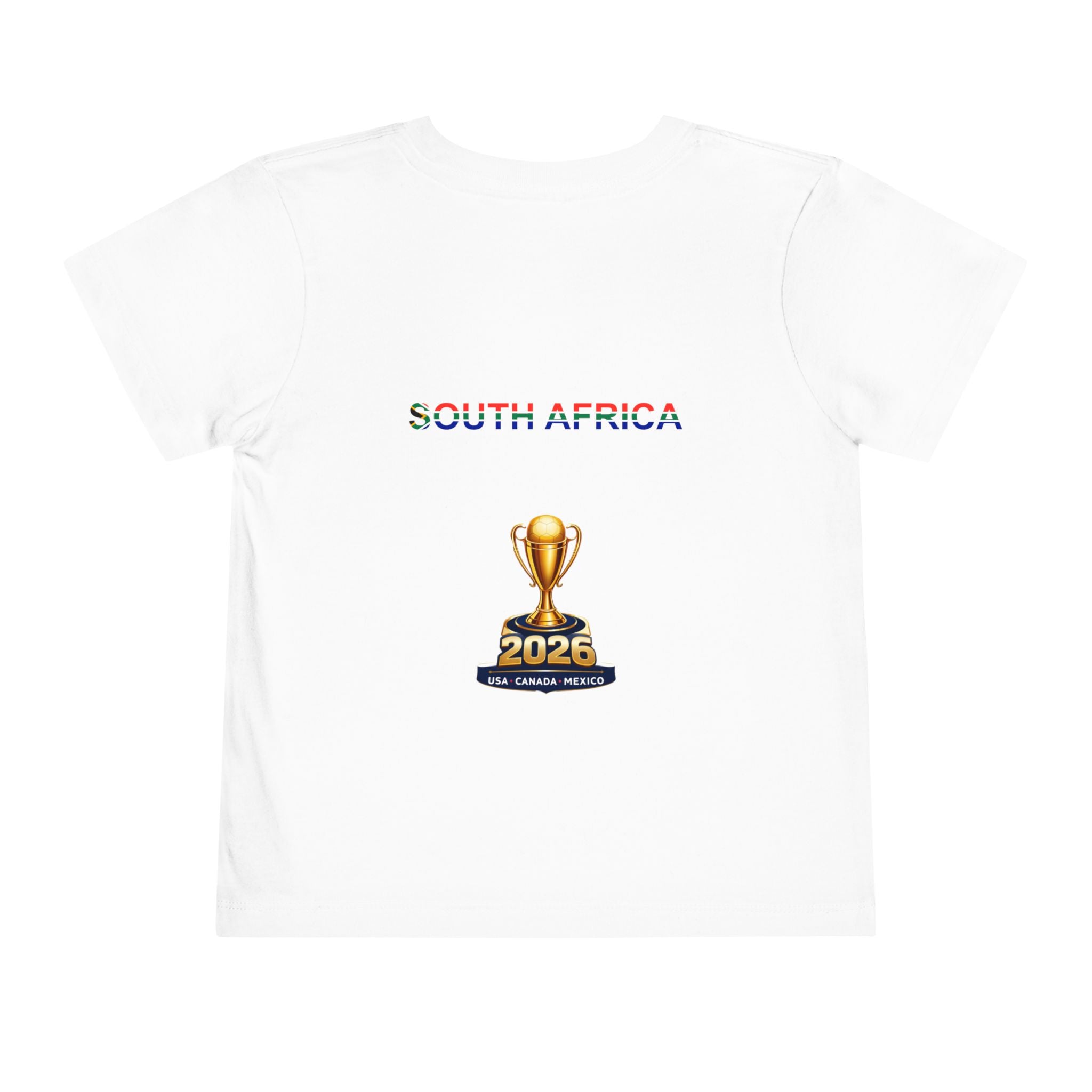 South Africa Toddler Tee — South Africa Flag Africa Map with 2026 Trophy Soccer Cup Design