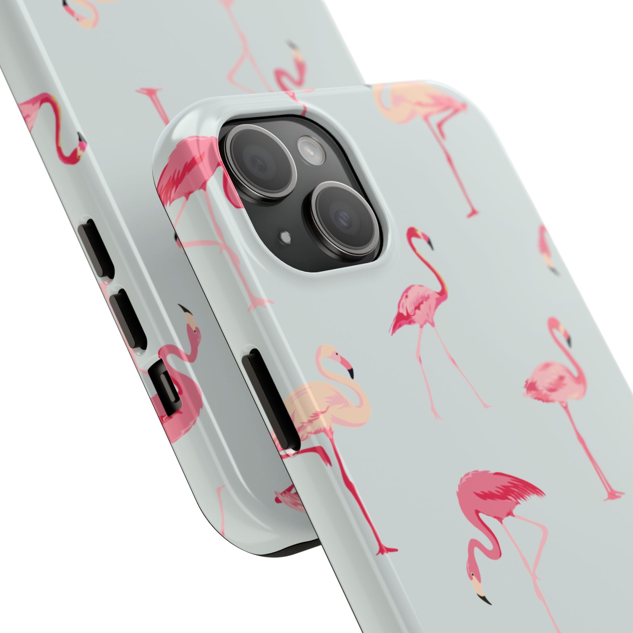 Flamingo Pattern Tough Phone Case — Cute Pink Birds Protective Phone Cover