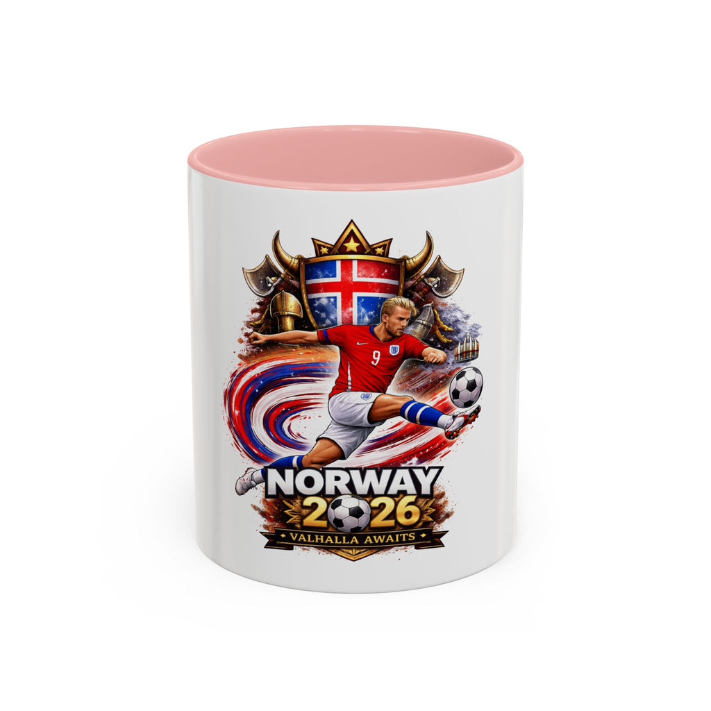 Norway 2026 Soccer Mug – Valhalla Awaits Football Fan Coffee Cup