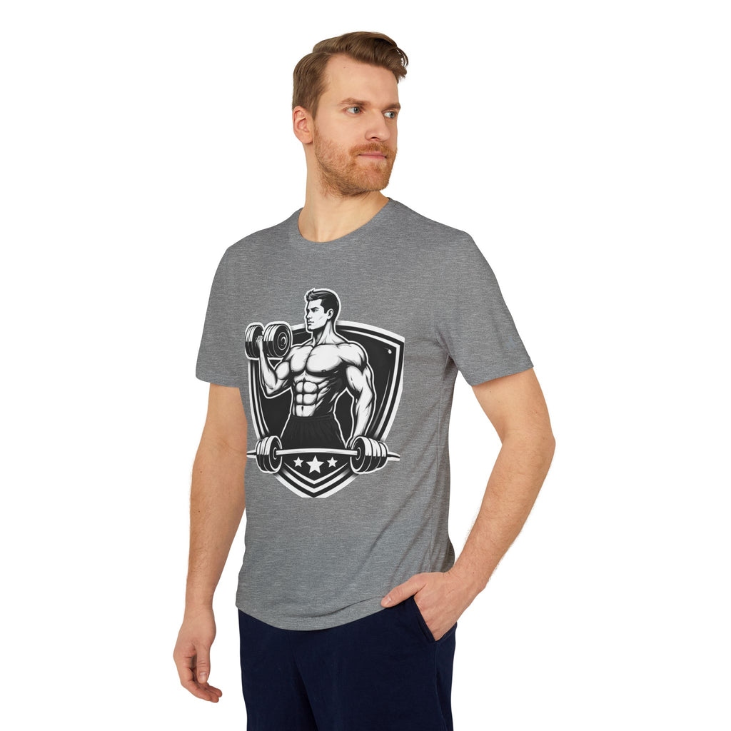 Fitness Graphic T-Shirt — Vintage Bodybuilder Barbell Design