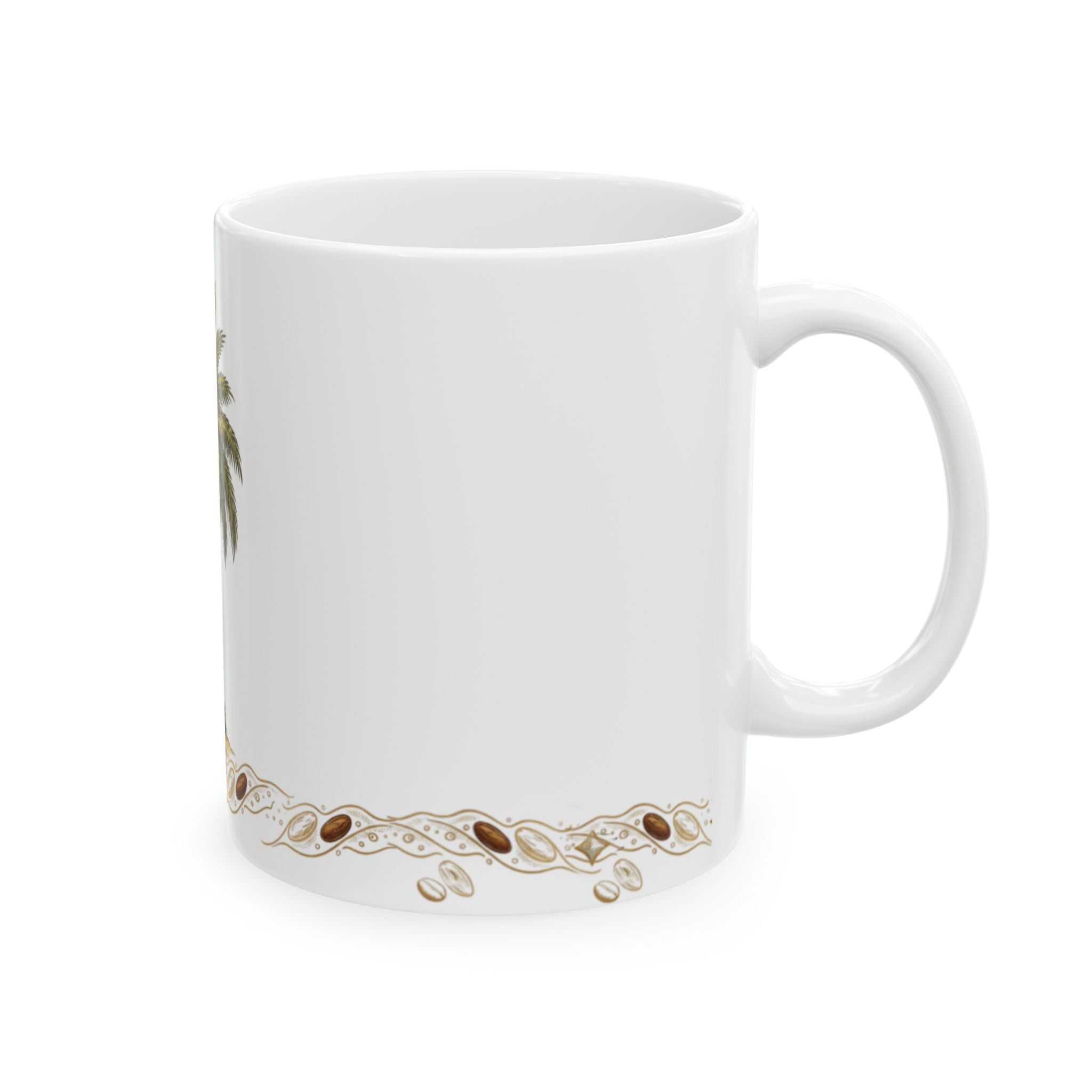 Tropical Palm Tree Coffee Mug – Vintage Beach Shells Ceramic Mug (11oz & 15oz)