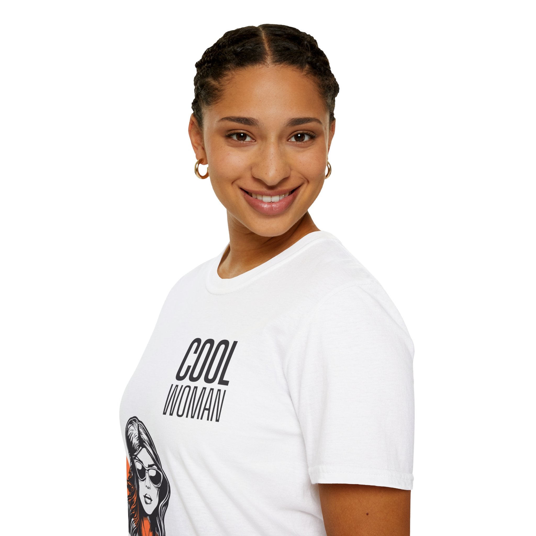 Cool Woman Graphic T-Shirt — Retro Sunglasses Feminine Tee