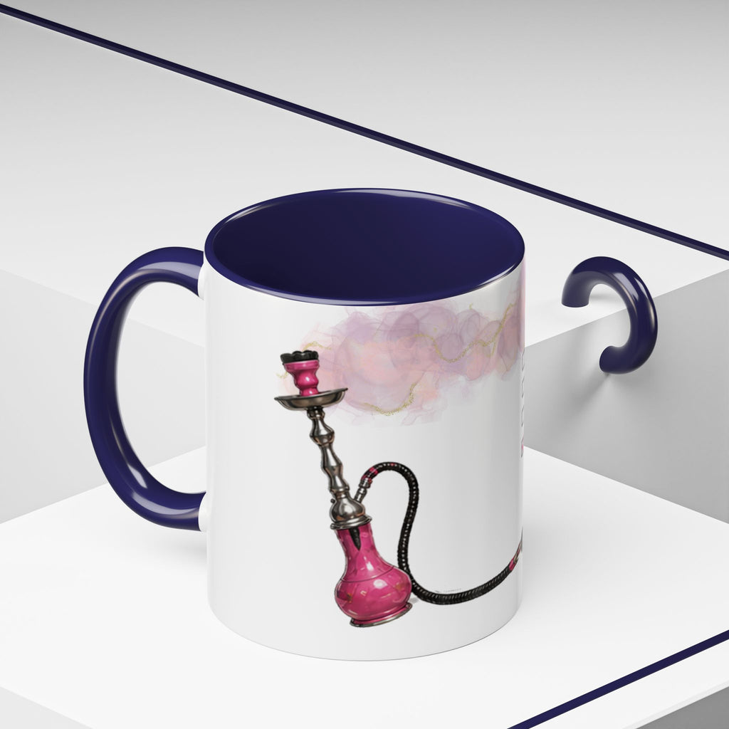 Arabic 'أين المعسل والفحم؟' Accent Coffee Mug — Funny Hookah Girl Design (11/oz)