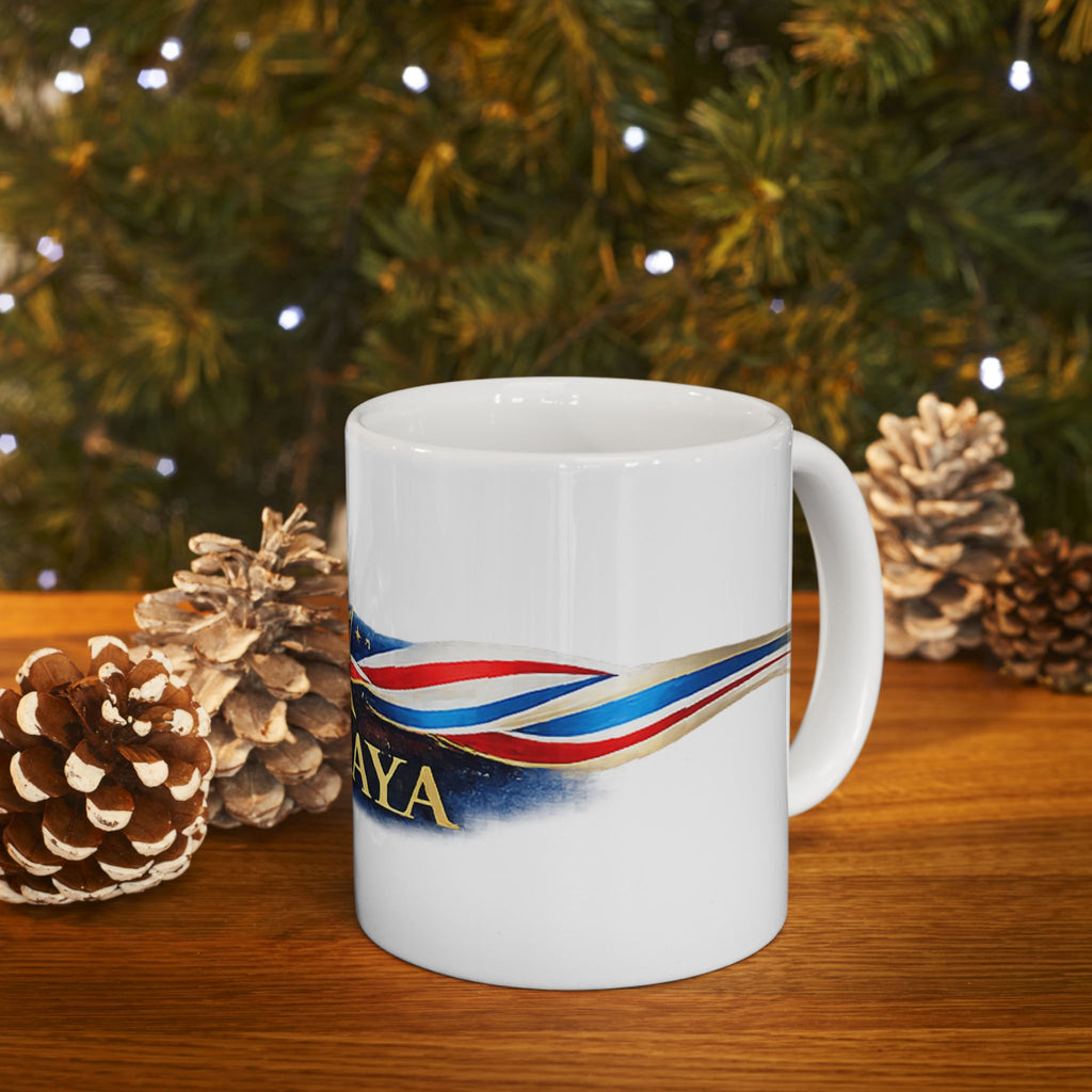 Kaldaya Ceramic Mug – Patriotic Star Emblem Coffee Cup (11oz)