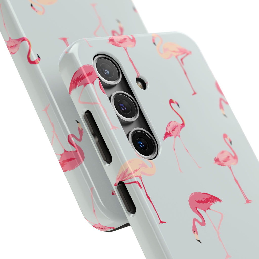 Flamingo Pattern Tough Phone Case — Cute Pink Birds Protective Phone Cover