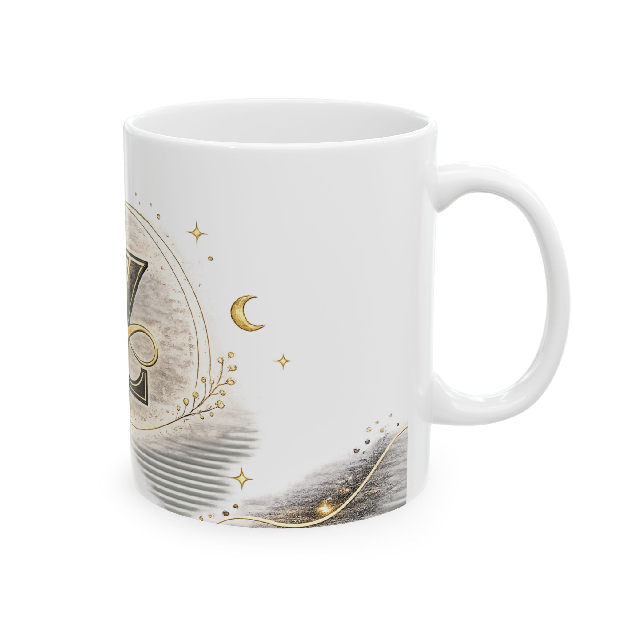 Monogram Z Ceramic Mug – Elegant Gold Initial Coffee Cup