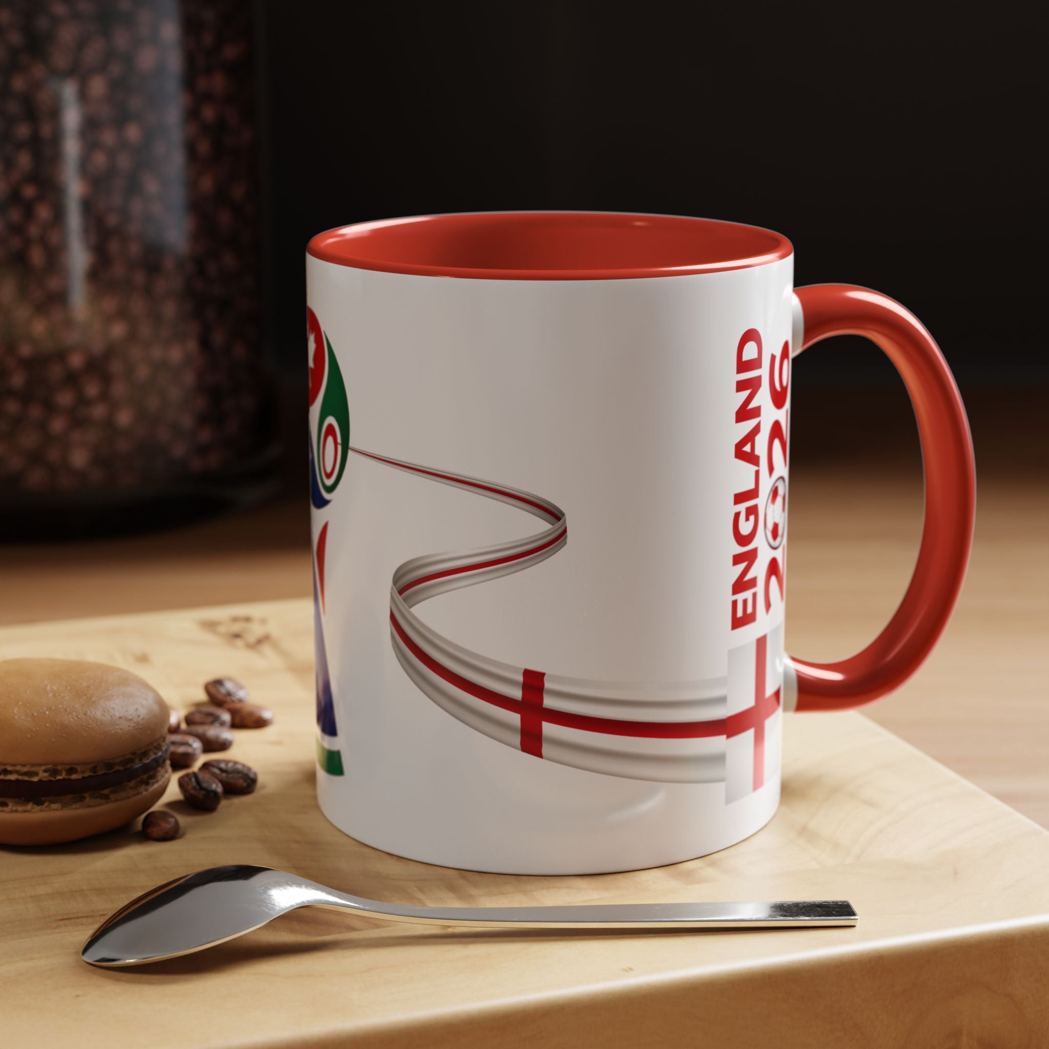 England 2026 Soccer Cup Accent Coffee Mug