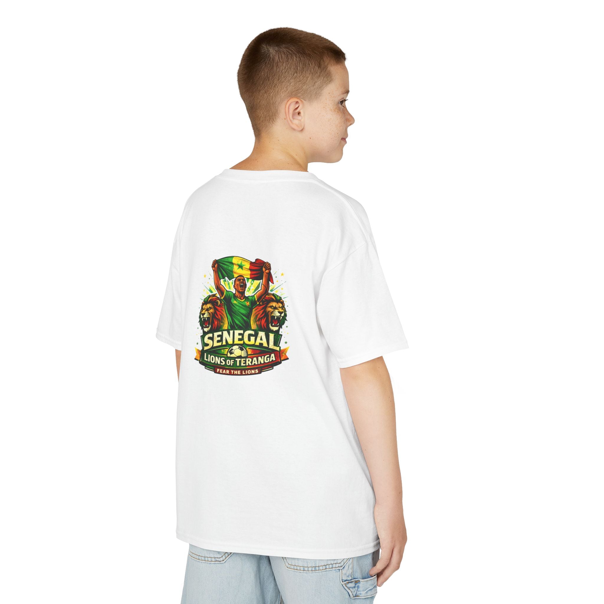 Senegal Kids T‑Shirt — Senegal Flag & 'Senegal Lions' Soccer Graphic