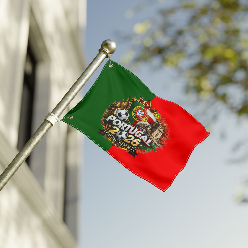 Portugal 2026 Soccer Flag — Double-Sided Football Fan Banner