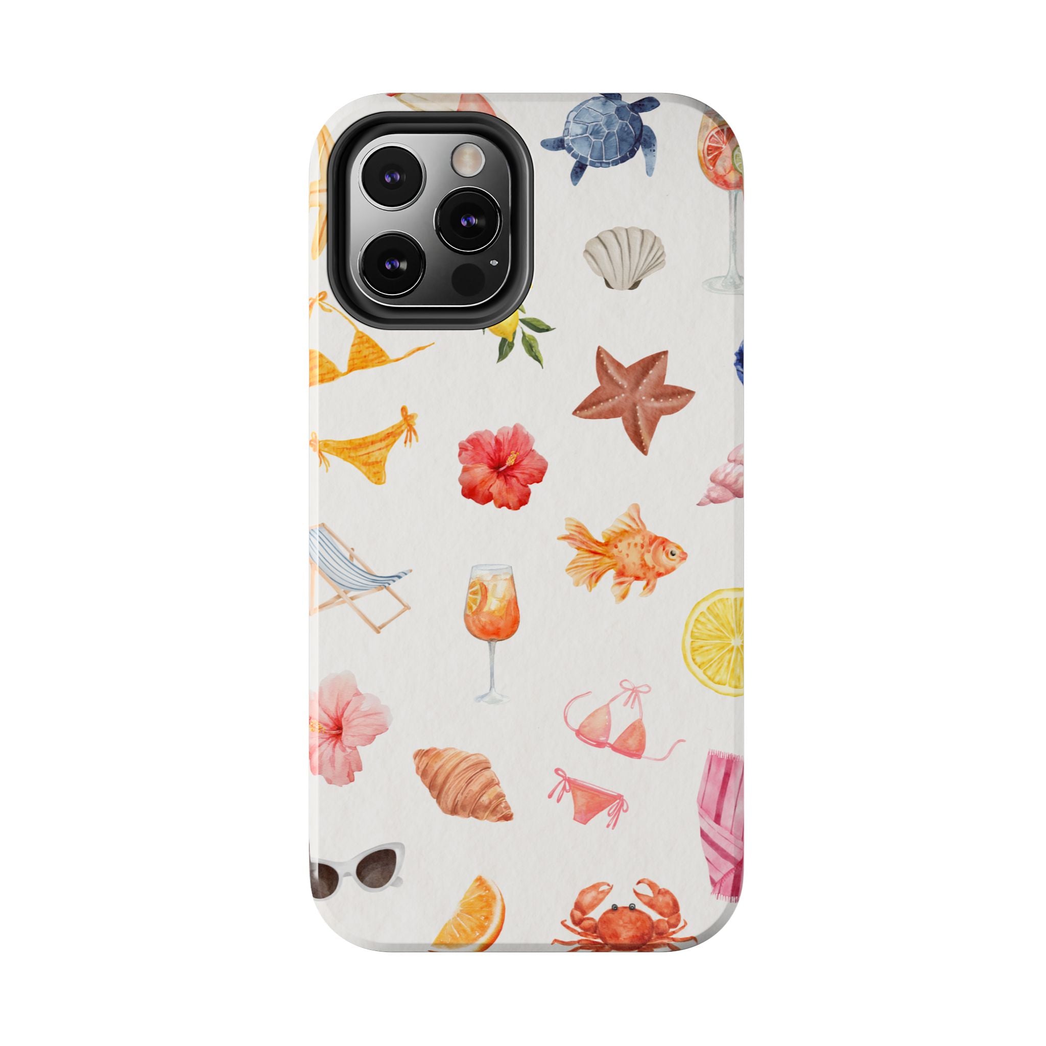 Summer Seashells Pattern Tough Phone Case — Beach Vacation Phone Cover
