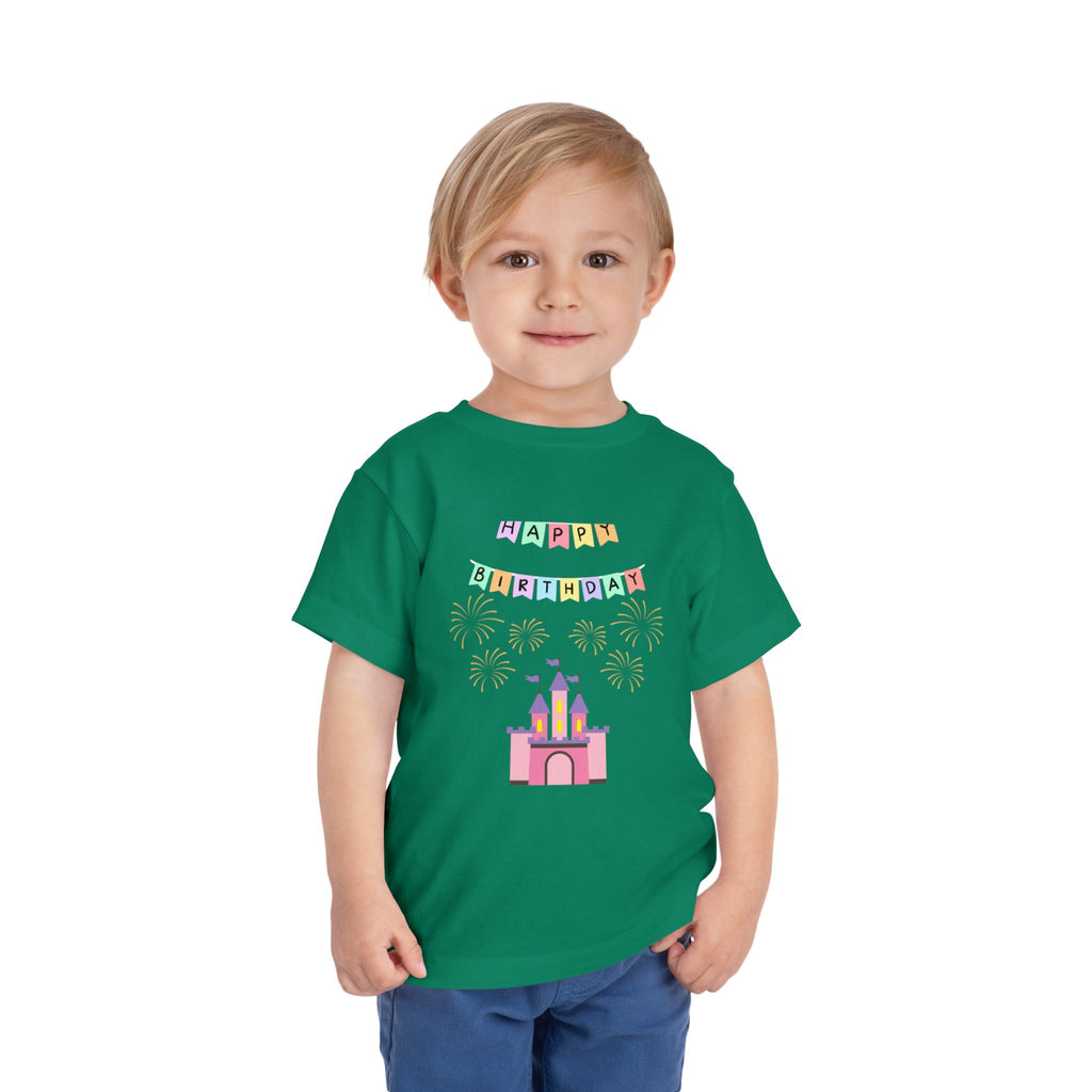 Toddler Birthday Castle Tee — "Happy Birthday" Princess Shirt