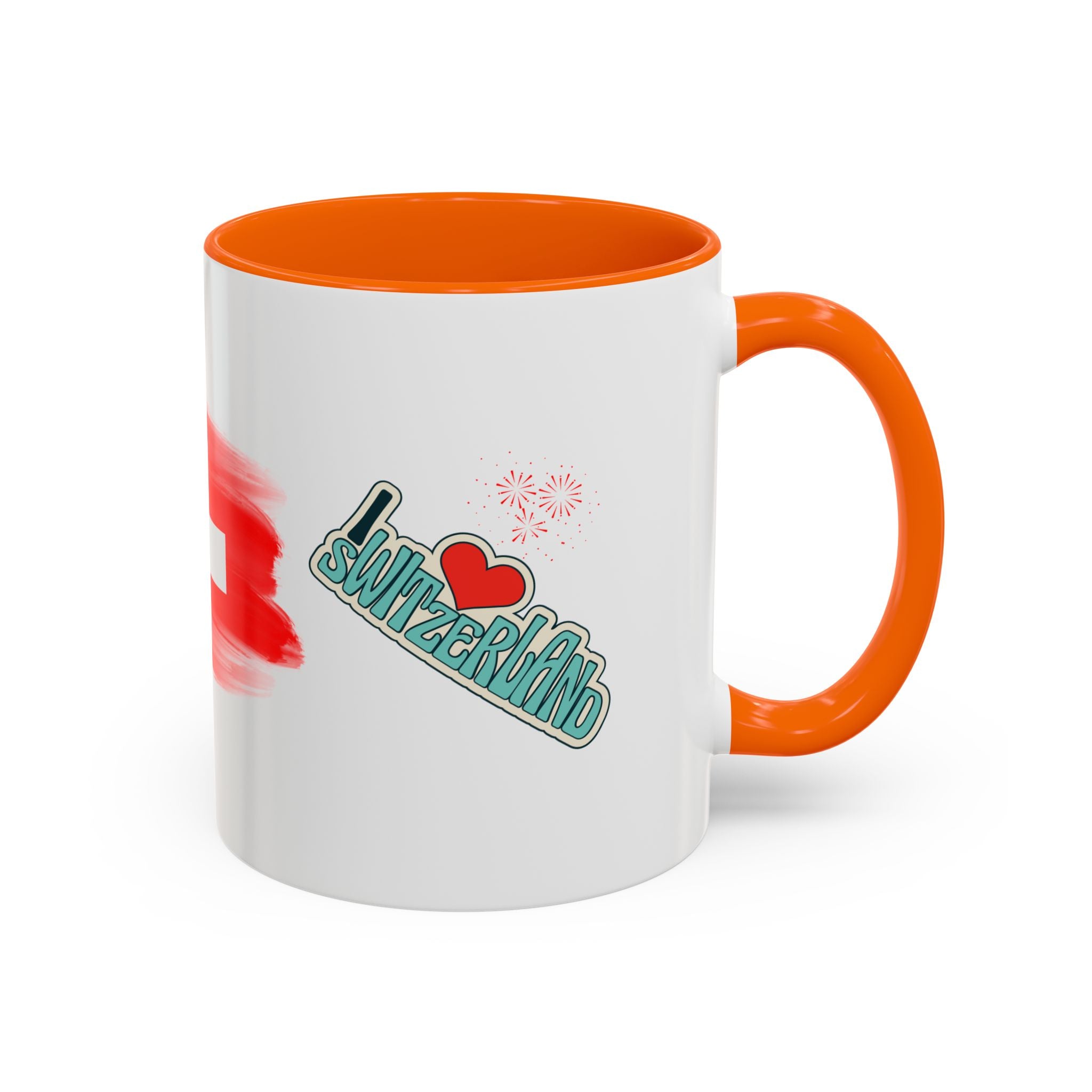 Switzerland Flag Accent Coffee Mug – I  Switzerland Travel Souvenir