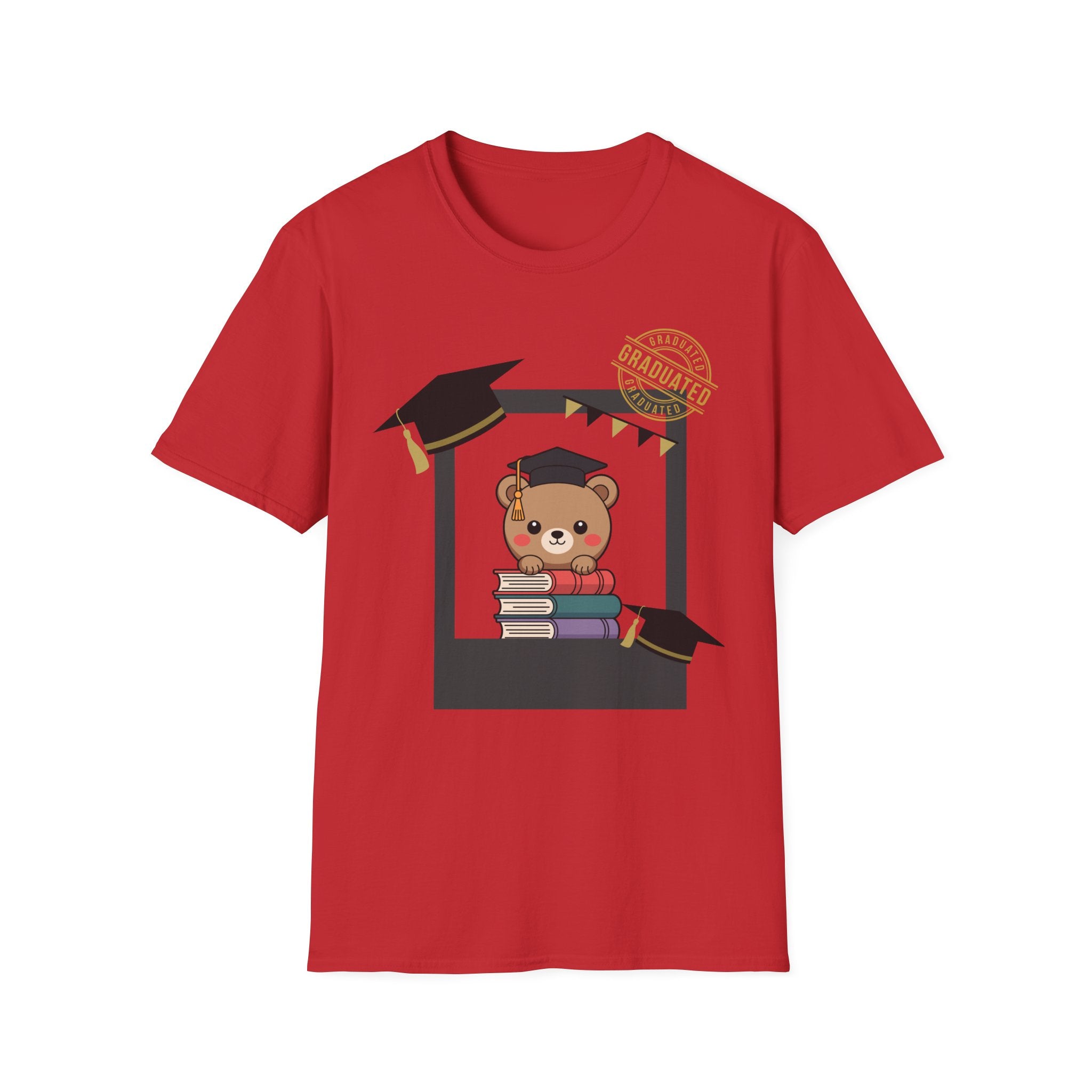 Graduation Bear T-Shirt — Cute Cap & Books Grad Tee for Kids