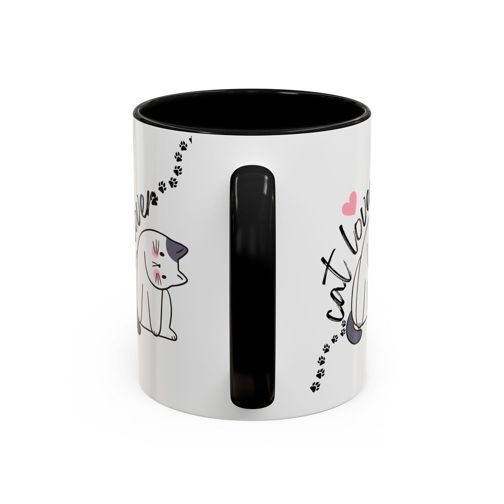 Cat Lover Coffee Mug — Cute Paw Print Accent Mug (11/15oz)