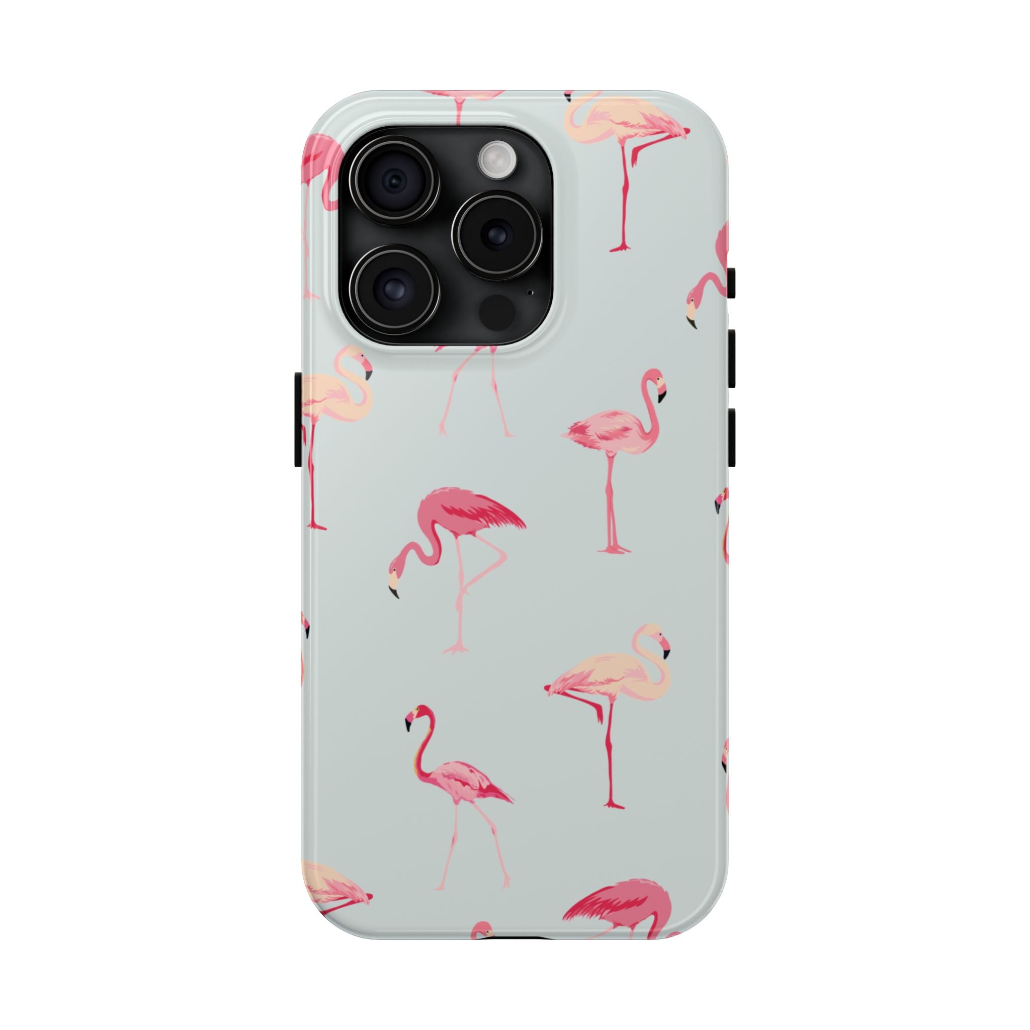 Flamingo Pattern Tough Phone Case — Cute Pink Birds Protective Phone Cover