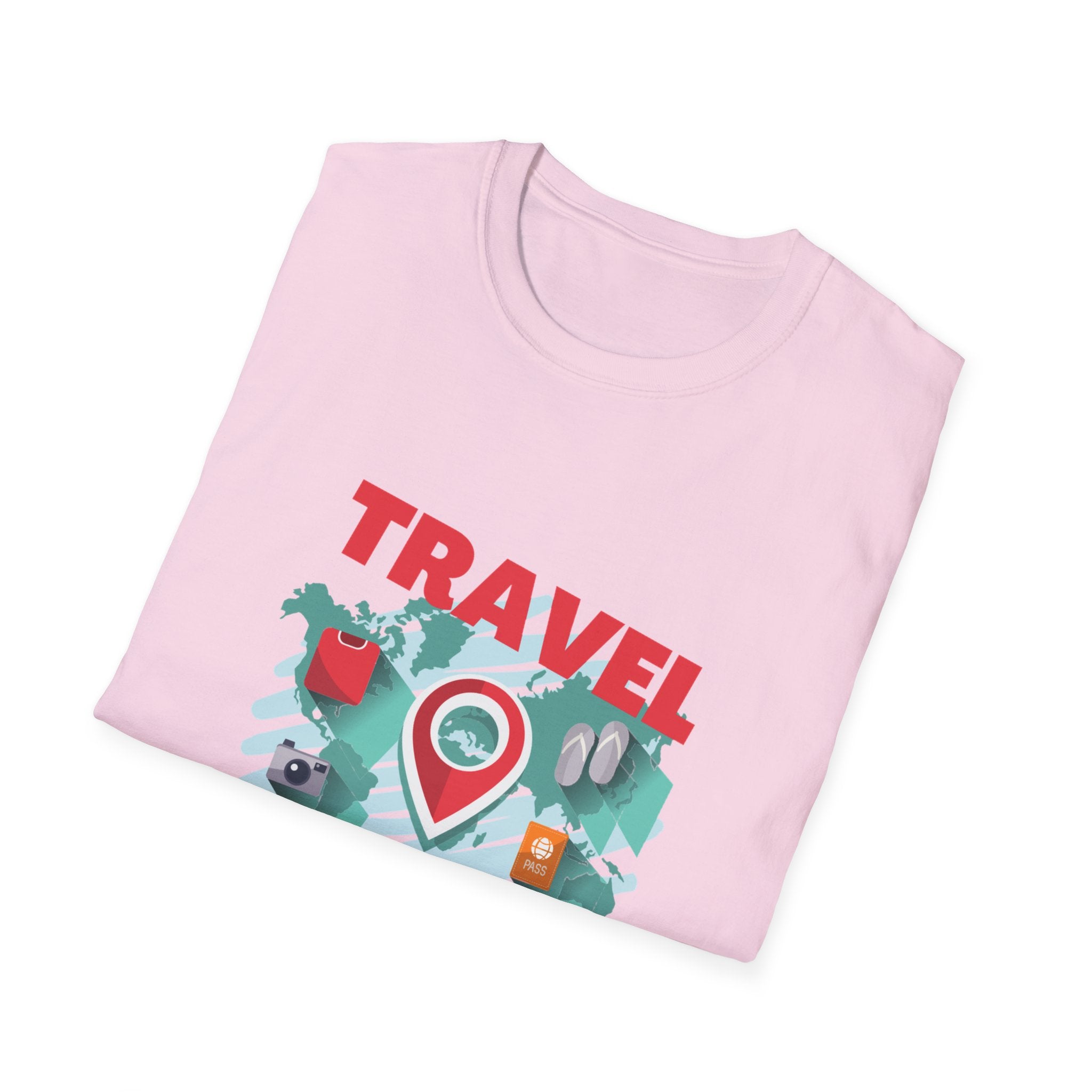 Travel Is My Therapy T-Shirt — Wanderlust Map Tee for Travelers & Adventure Lovers