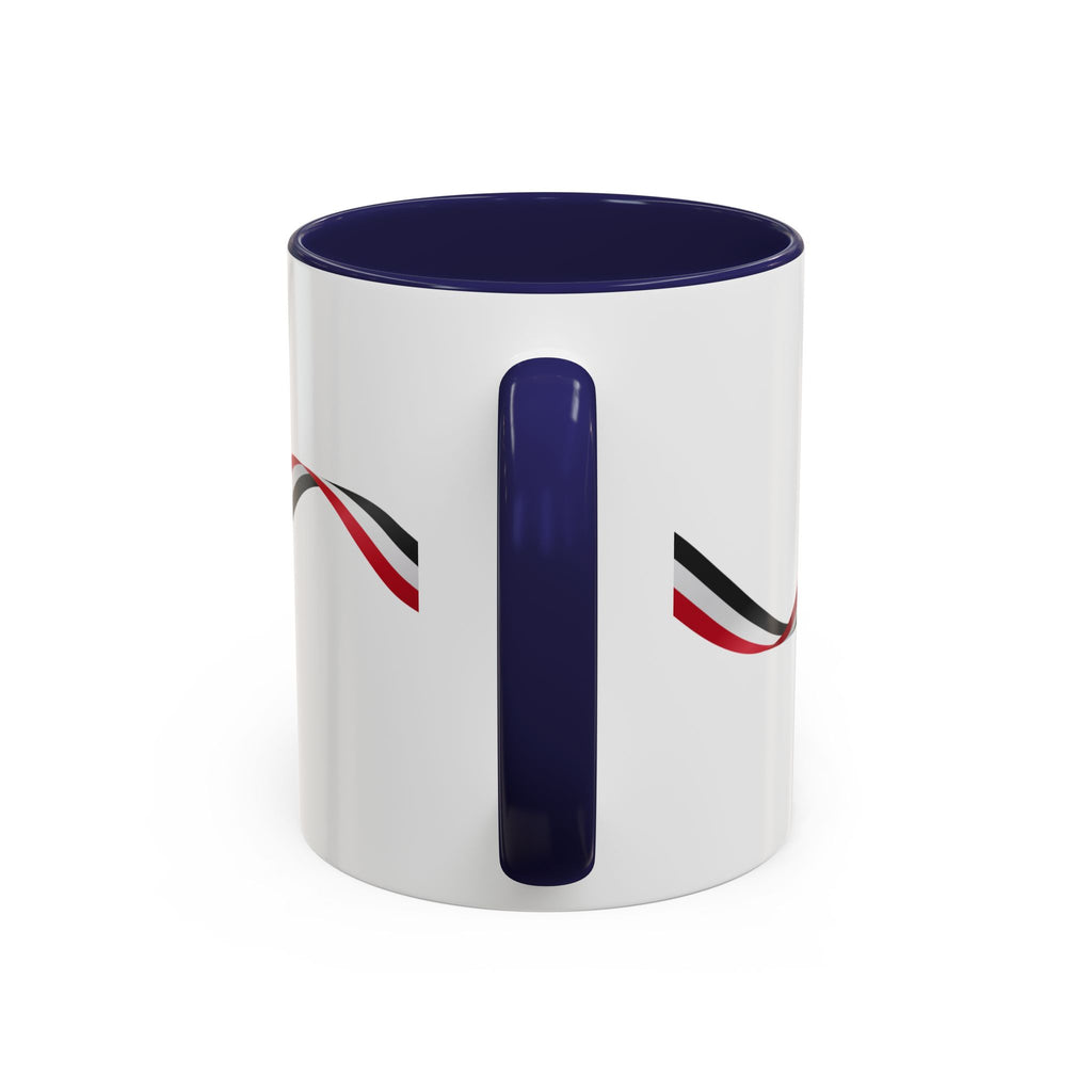 Iraq Lion Head Accent Coffee Mug with Arabic Script and Flag Ribbon – Patriotic Iraq Gift (11/15oz)