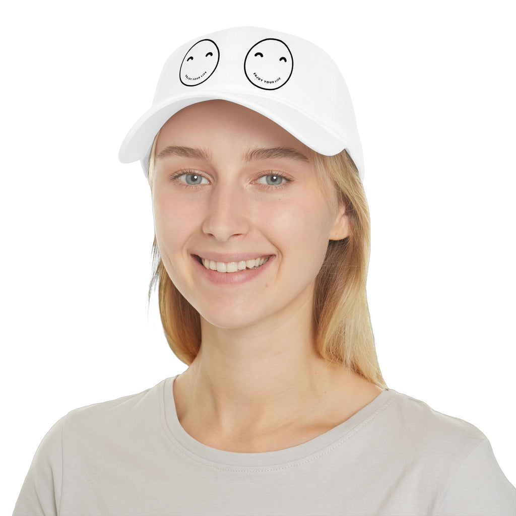 Smiley Eyes Red Baseball Cap — Cute Double Smile Face Hat