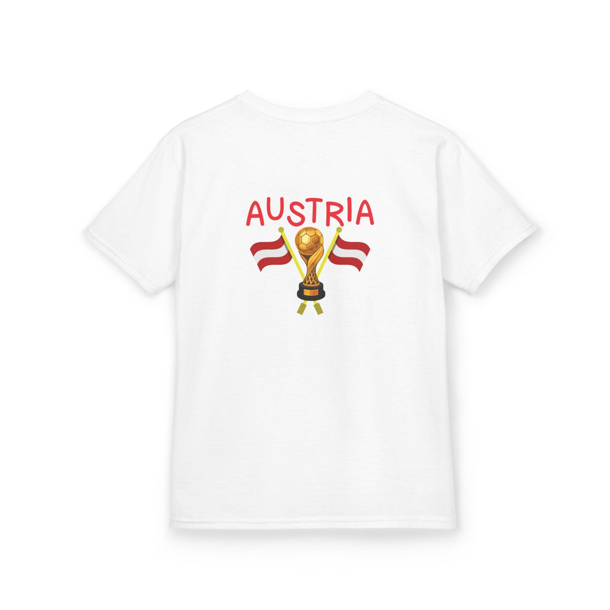 Austria Cup 2026 Kids T-Shirt — Red Lip Print & Trophy Design