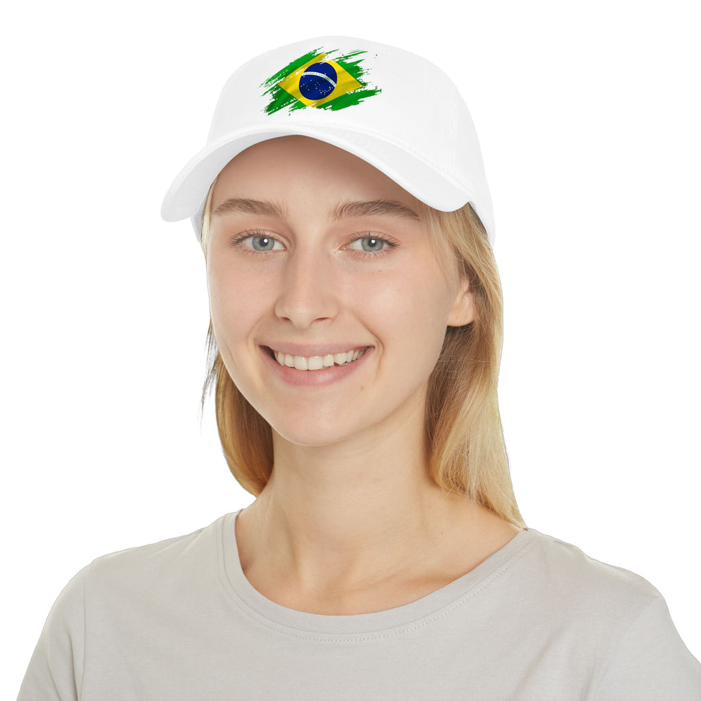 Brazil Flag Baseball Cap — Distressed Brushstroke Brazilian Flag Hat