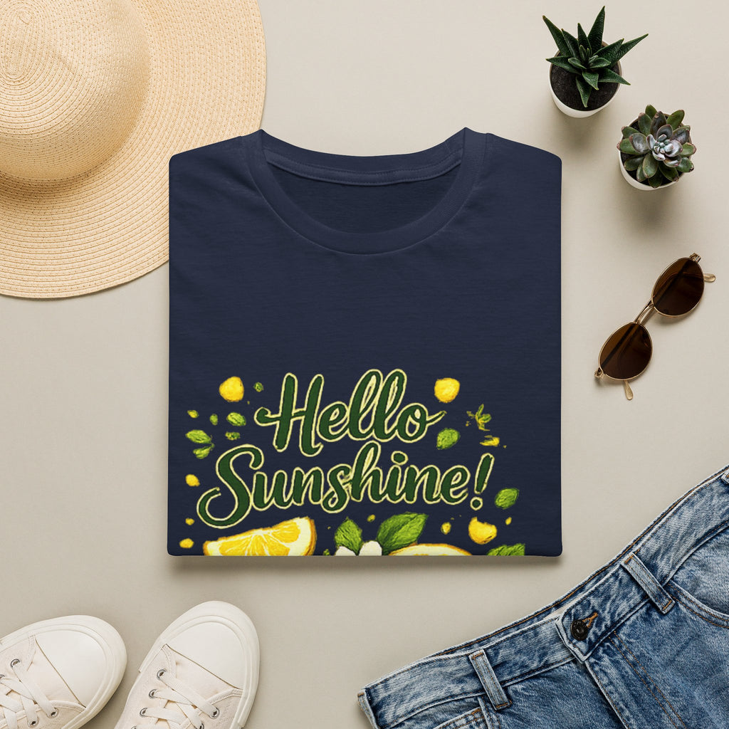 Hello Sunshine Uni Sex T-Shirt — Lemon Floral Summer Tee