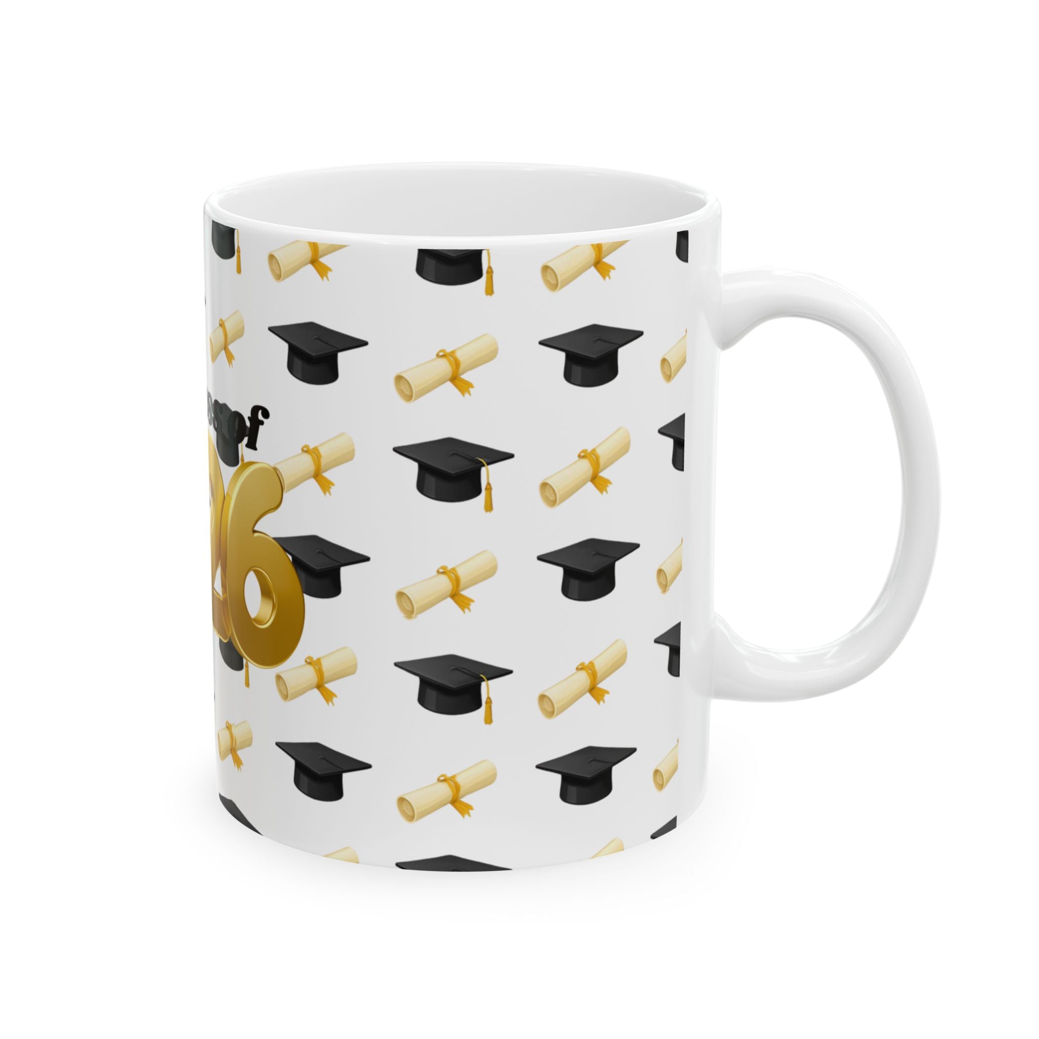 Class of 2026 Graduation Mug – Gold Balloon Year Coffee Cup (11oz/15oz)