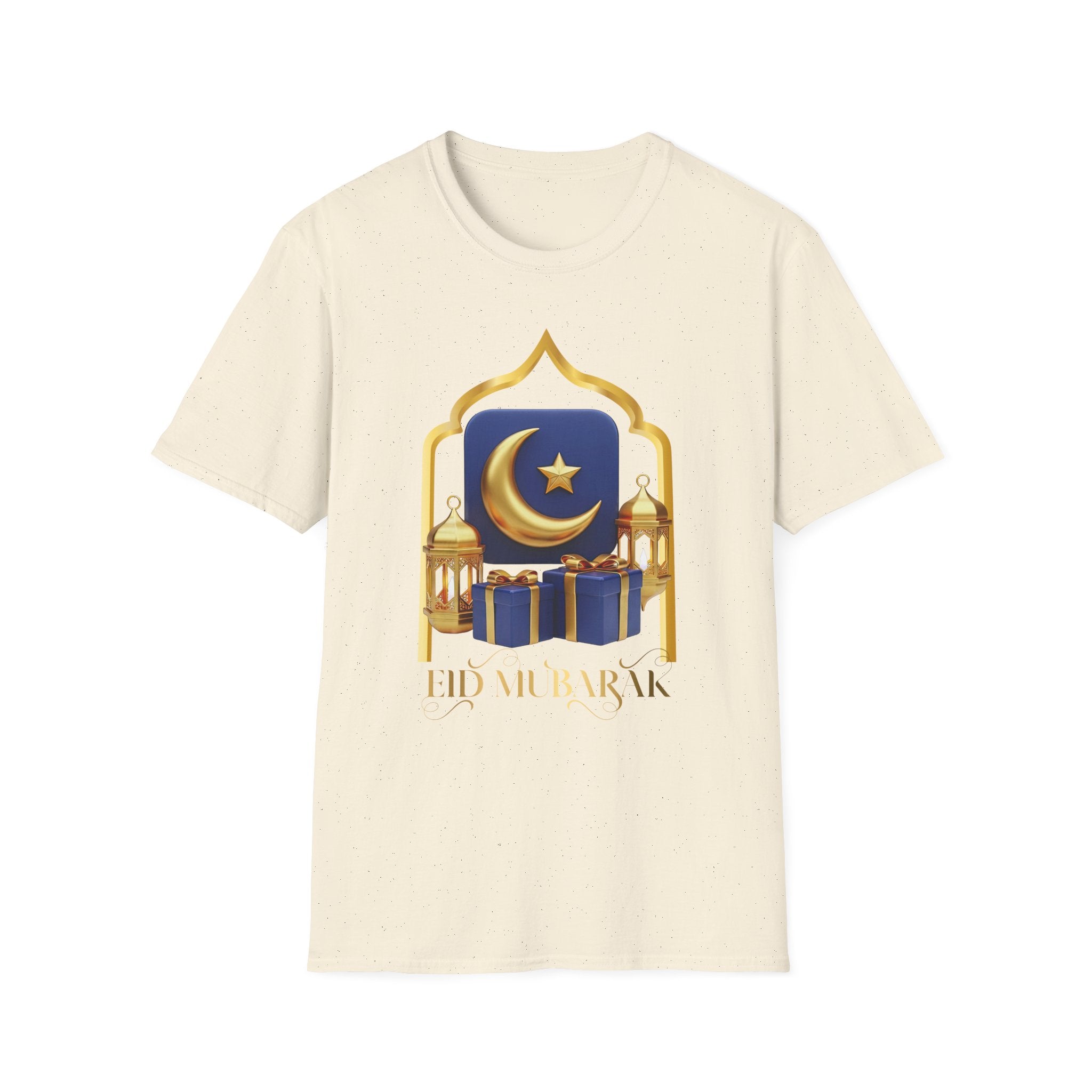 Eid Mubarak T-Shirt — Crescent Moon & Mosque Graphic