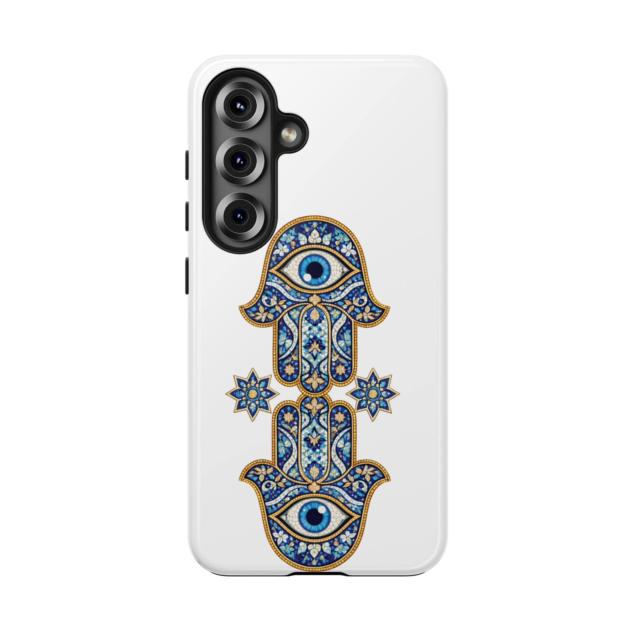 Hamsa Eye Tough Phone Case — Blue Mosaic Protective Phone Cover