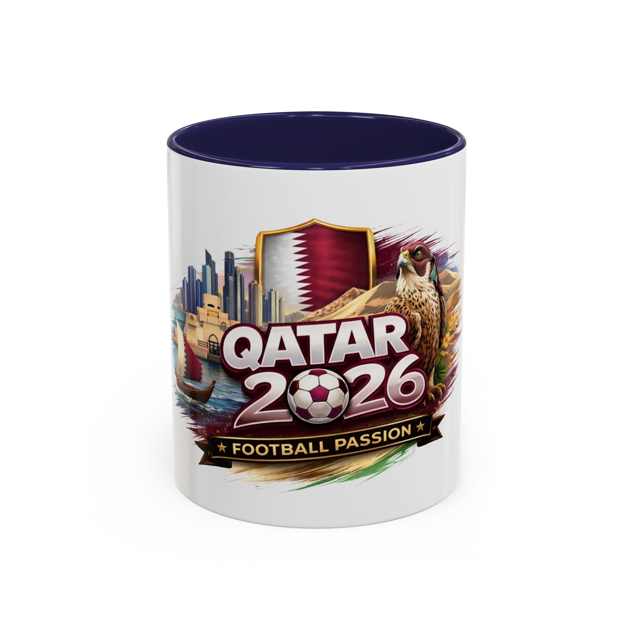 Qatar 2026 Football Passion Accent Coffee Mug (11/15oz)