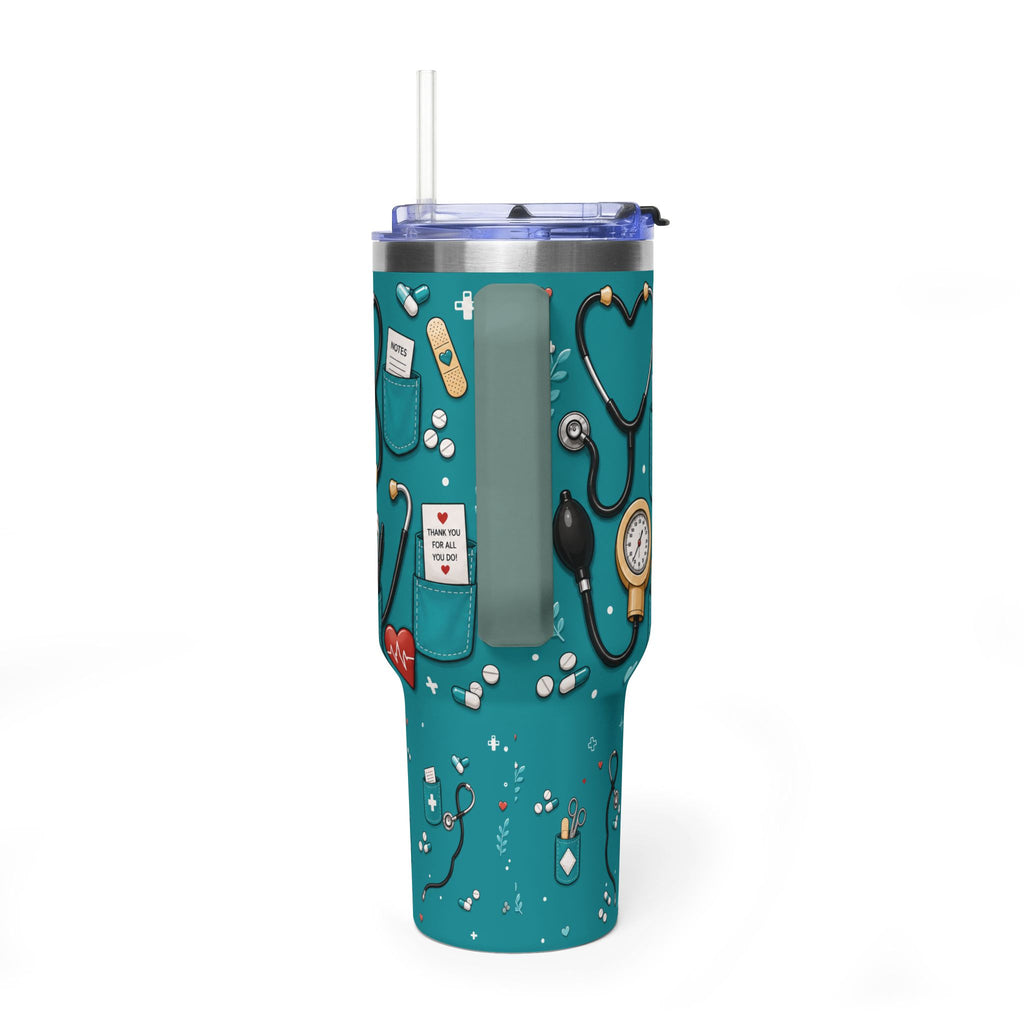 Nurse Nutrition 40oz Vacuum Tumbler – Medical Tools Pattern Insulated Travel Mug