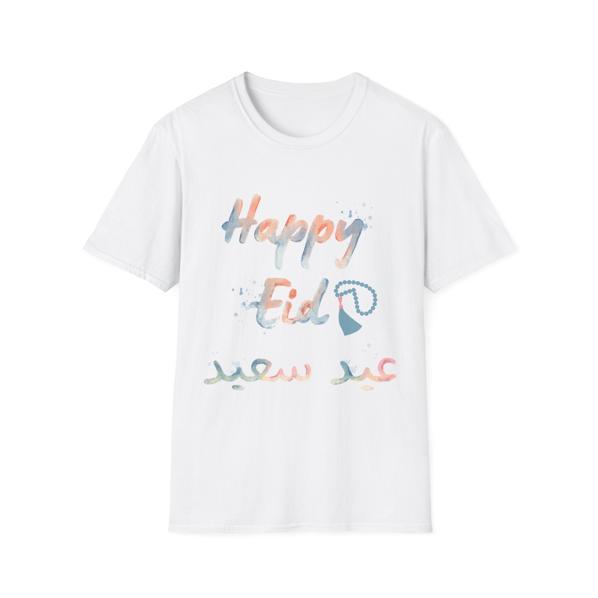 Eid Celebration T-Shirt — "Happy Eid" Bilingual Pastel Tee