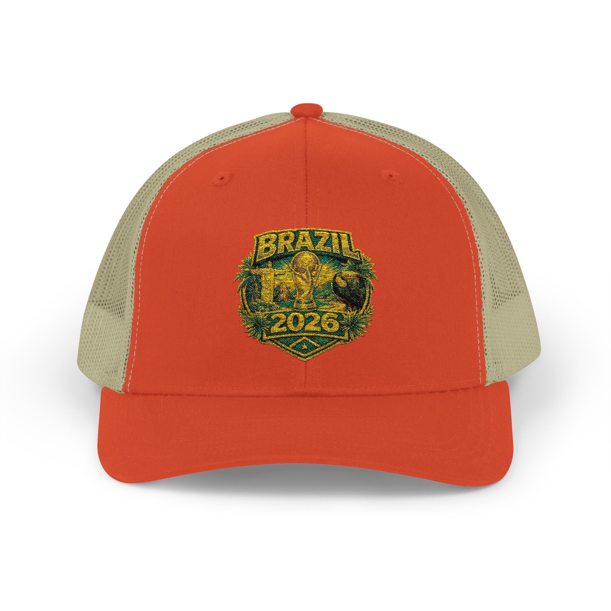 Brazil  Vintage Patch Trucker Cap — Rustic 2026 Crest Snapback